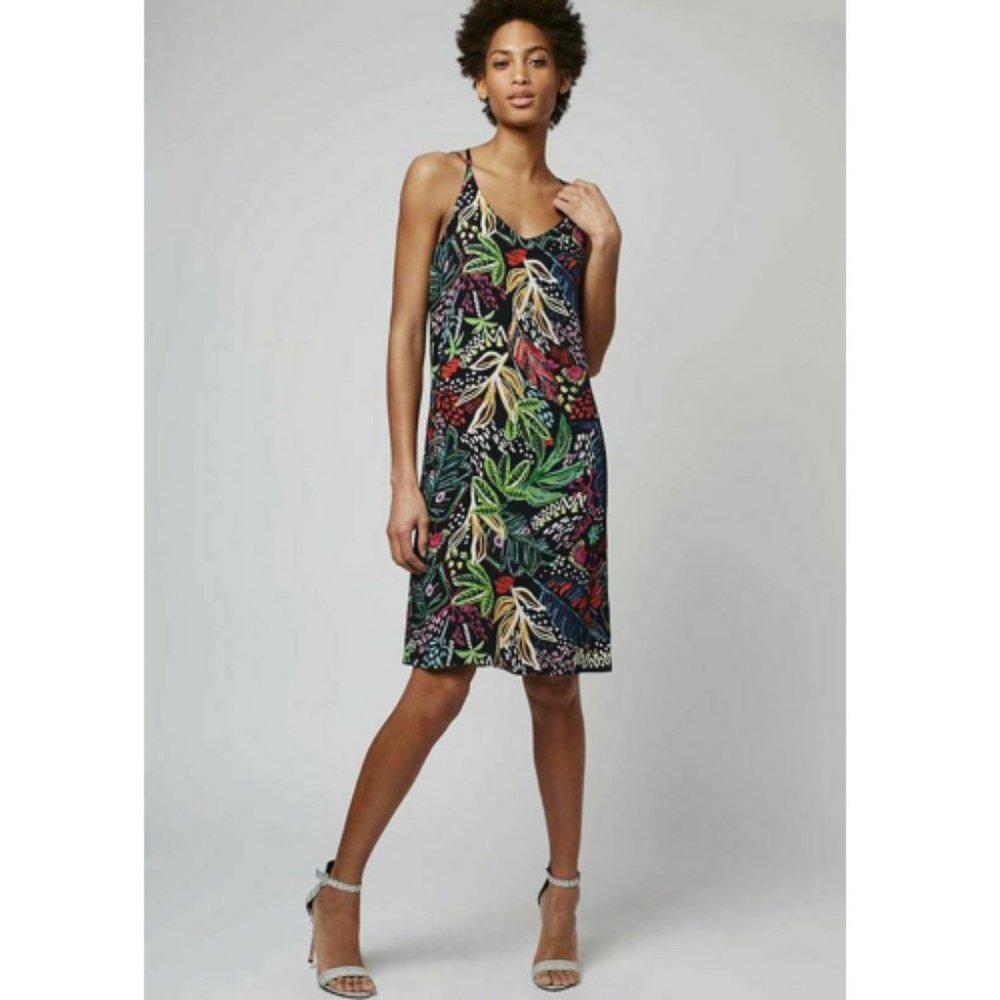 TOPSHOP New Jungle Print Summer Slip Dress Size 2